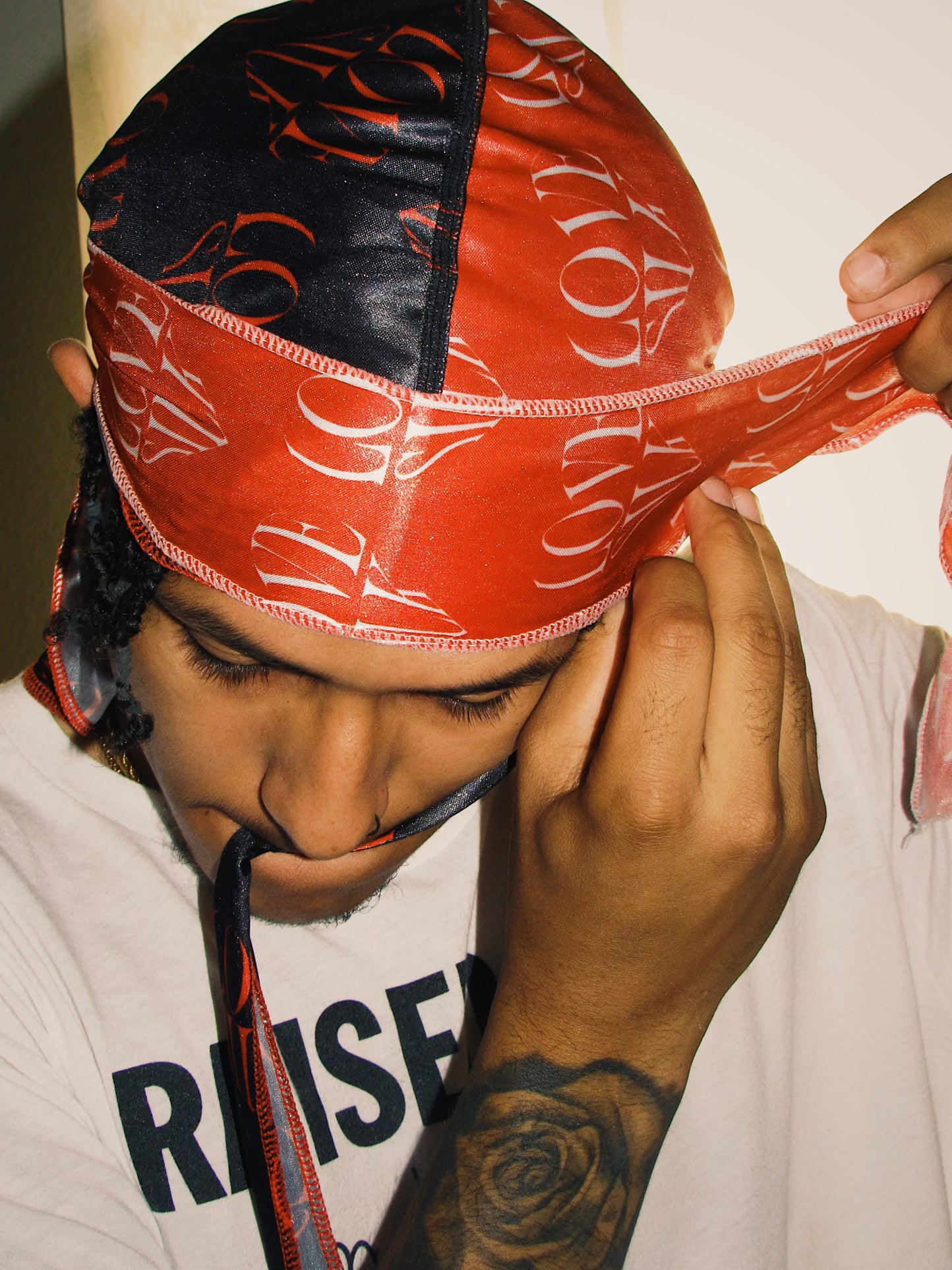LS Two-Toned Silky Durag Red/Black